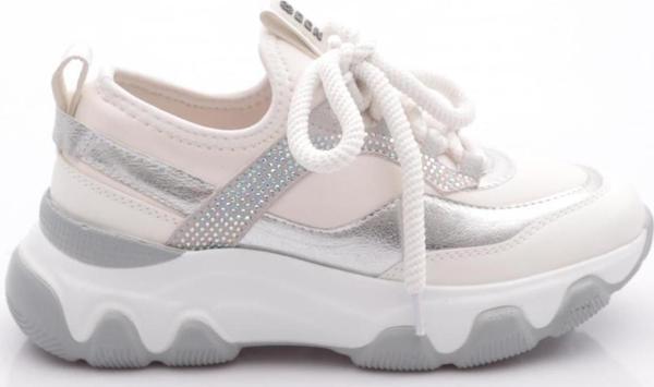 Kadın Kalın Taban Sneakers Beyaz Gümüş 12312239101 - Image 1