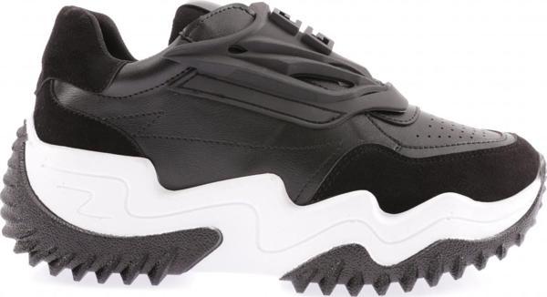 Dgnkadın Kalın Taban Lazer Detaylı Sneakers Ayakkabı Siyah 36462831 - Image 1