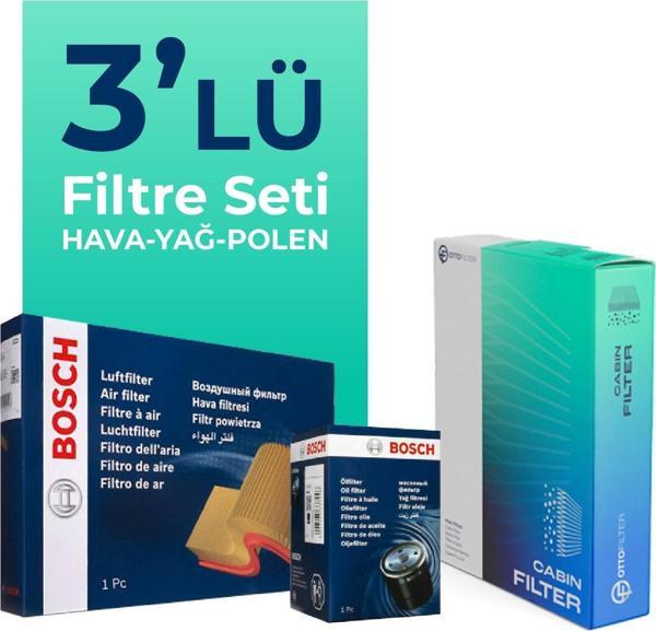 BOSCH Peugeot 508 1.6 Benzin Puretech Filtre Bakım Seti (2019-2022) 3 Lü - Image 1