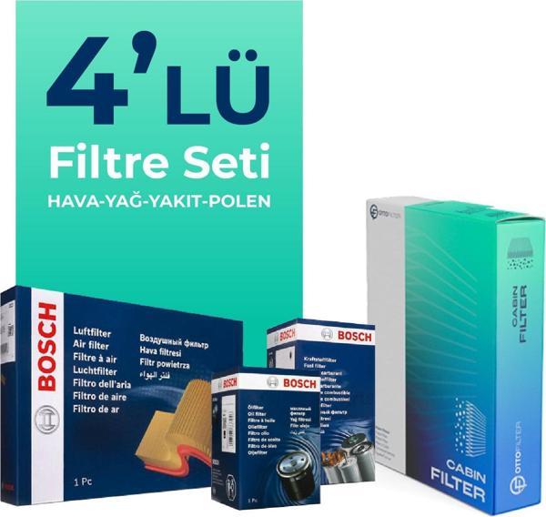 Bosch Audi A4 2.0 Dizel Filtre Bakım Seti (2004-2009) 4 Lü - Image 1