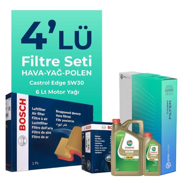 BOSCH Mercedes A180 Dizel Filtre Bakım Seti Castrol Motor Yağlı (2018-2022) 4 Lü - Image 1
