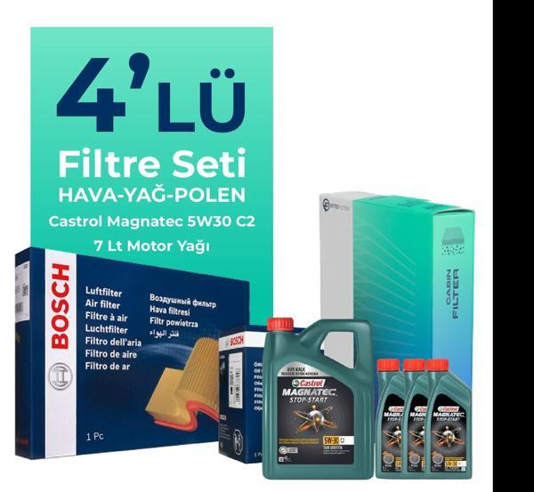 BOSCH Kia Sorento 2.2 Dizel Filtre Bakım Seti Castrol Motor Yağlı (2010-2012) 4 Lü - Image 1