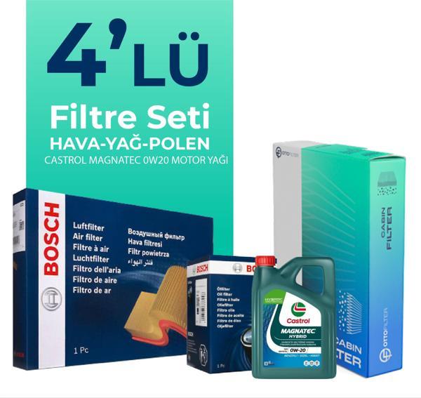 BOSCH Kia Stonic 1.4 Benzin Filtre Bakım Seti Castrol Motor Yağlı (2017-2024) 4 Lü - Image 1