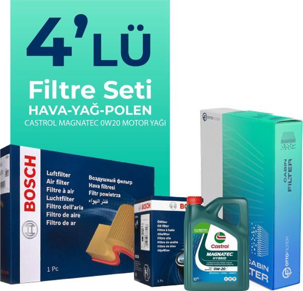 BOSCH Suzuki Swift 1.2 Filtre Bakım Seti Castrol Motor Yağlı (2011-2017) 4 Lü - Image 1