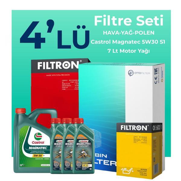 Filtron Fiat Ducato 2.3 Dizel Filtre Bakım Seti Castrol Motor Yağlı (2006-2014) 4 Lü - Image 1