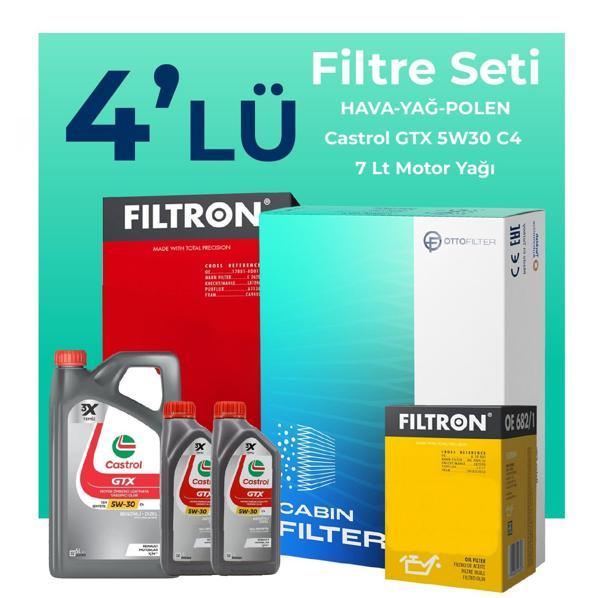 Filtron Renault Laguna 2.0 Dizel Filtre Bakım Seti Castrol Motor Yağlı (2008-2015) 4 Lü - Image 1