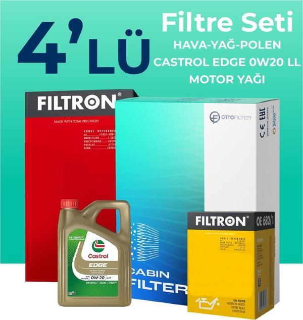 Filtron Ford Mondeo 1.5 Benzin Filtre Bakım Seti Castrol Motor Yağlı (2015-2021) 4 Lü - Image 1