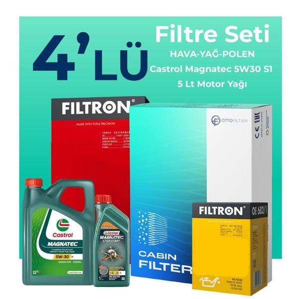 Filtron Fiat Doblo 1.6 Dizel Filtre Bakım Seti Castrol Motor Yağlı (2015-2023) 4 Lü - Image 1