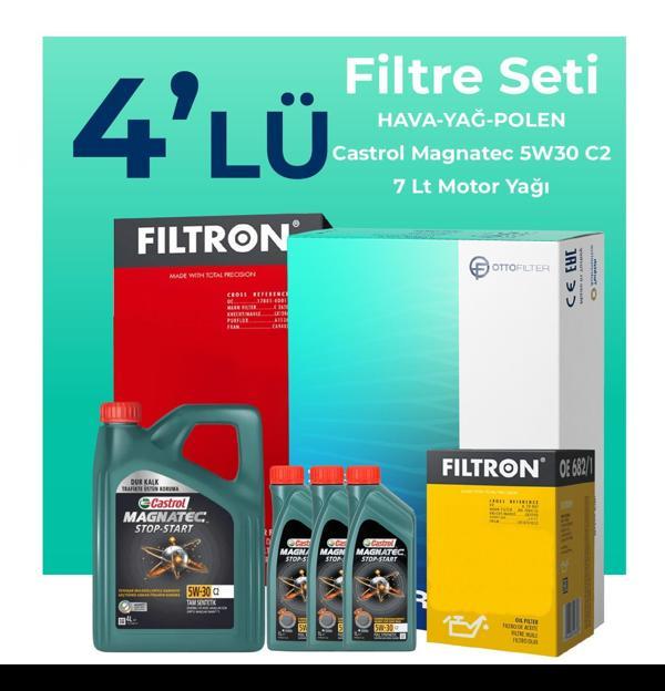 Filtron Kia Sorento 2.2 Dizel Filtre Bakım Seti Castrol Motor Yağlı (2010-2012) 4 Lü - Image 1