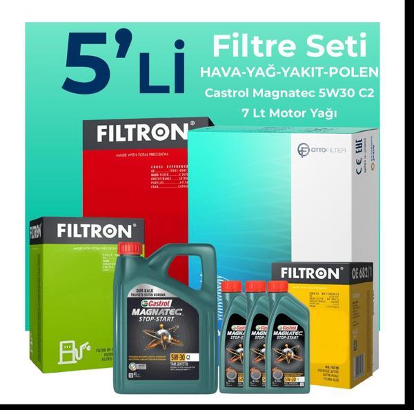 Filtron Kia Sorento 2.2 Dizel Filtre Bakım Seti Castrol Motor Yağlı (2010-2012) 5 Li - Image 1