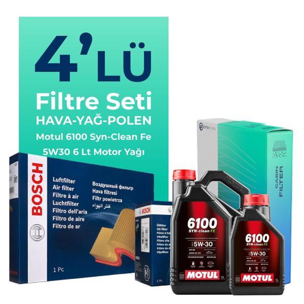 BOSCH Nissan Qashqai 1.3 Benzin Filtre Bakım Seti Motul Motor Yağlı (2019-2023) 4 Lü - Image 1