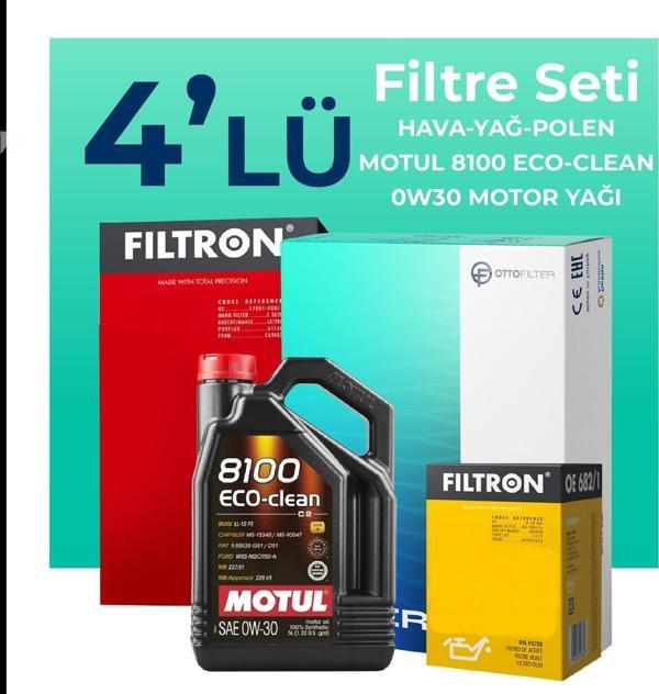 Filtron Peugeot 3008 1.6 Benzin Puretech Filtre Bakım Seti Motul Motor Yağlı (2019-2024) 4 Lü - Image 1