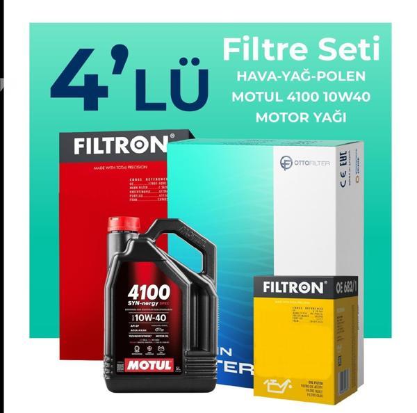 Filtron Fiat Albea 1.4 Benzinli Filtre Bakım Seti Motul Motor Yağlı (2006-2012) 4 Lü - Image 1