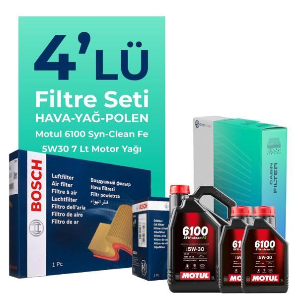 BOSCH Ford Transit Custom 2.2 Dizel Filtre Bakım Seti Motul Motor Yağlı (2012-2019) 4 Lü - Image 1