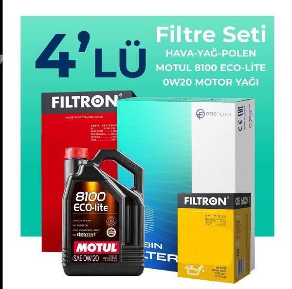 Filtron Honda Civic 1.6 Benzin FD6 Filtre Bakım Seti Motul Motor Yağlı (2006-2011) 4 Lü - Image 1