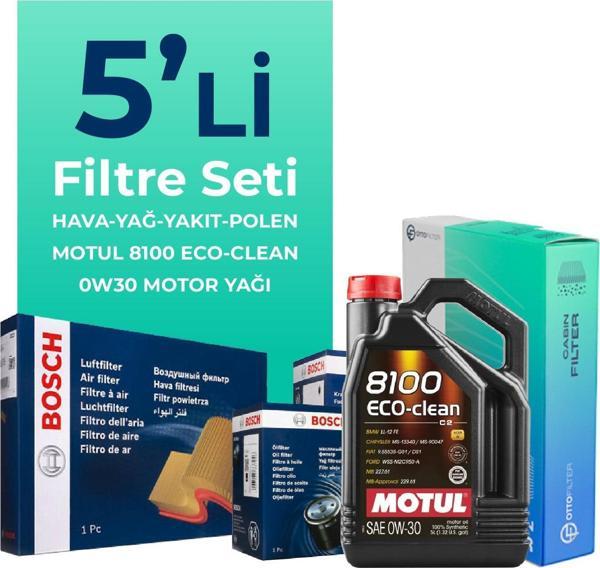BOSCH Ford Transit V363 2.0 Dizel Filtre Bakım Seti Motul Motor Yağlı (2014-2024) 5 Li - Image 1