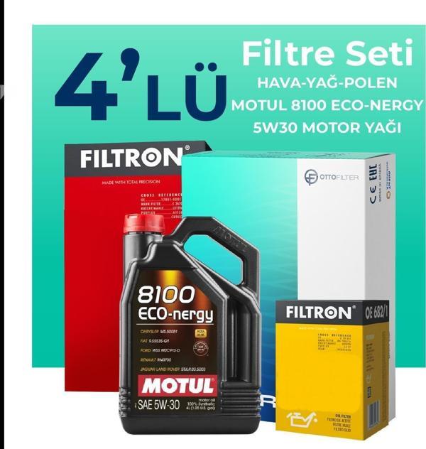 Filtron Hyundai Accent Blue 1.4 Benzin Filtre Bakım Seti Motul Motor Yağlı (2011-2019) 4 Lü - Image 1