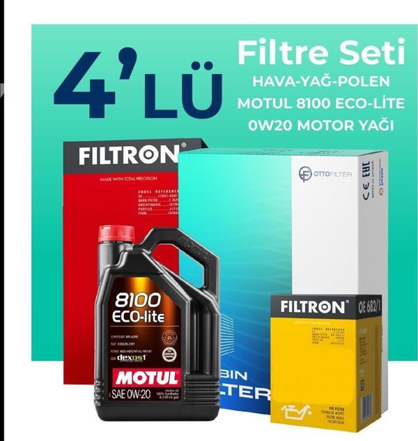 Filtron Hyundai i20 1.2 Benzin Filtre Bakım Seti Motul Motor Yağlı (2020-2024) 4 Lü - Image 1