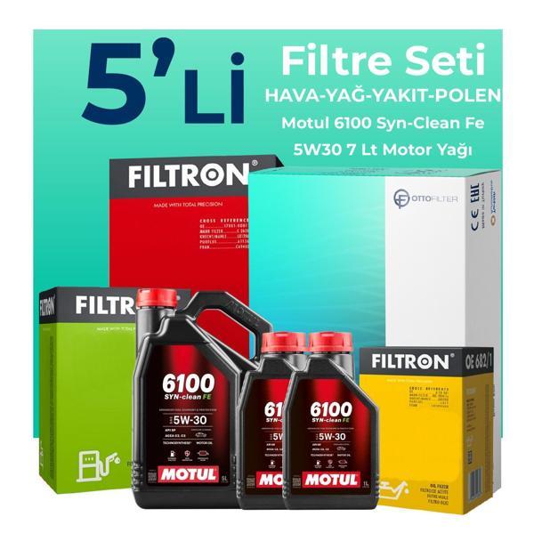 Filtron Ford Tourneo Custom 2.2 Dizel Filtre Bakım Seti Motul Motor Yağlı (2012-2019) 5 Li - Image 1