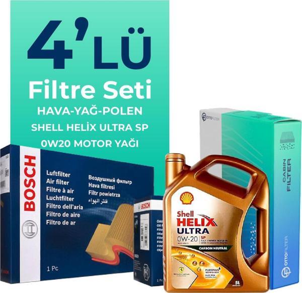 Bosch Audi A5 45 Tfsi Filtre Bakım Seti Shell Motor Yağlı (2020-2024) 4 Lü - Image 1