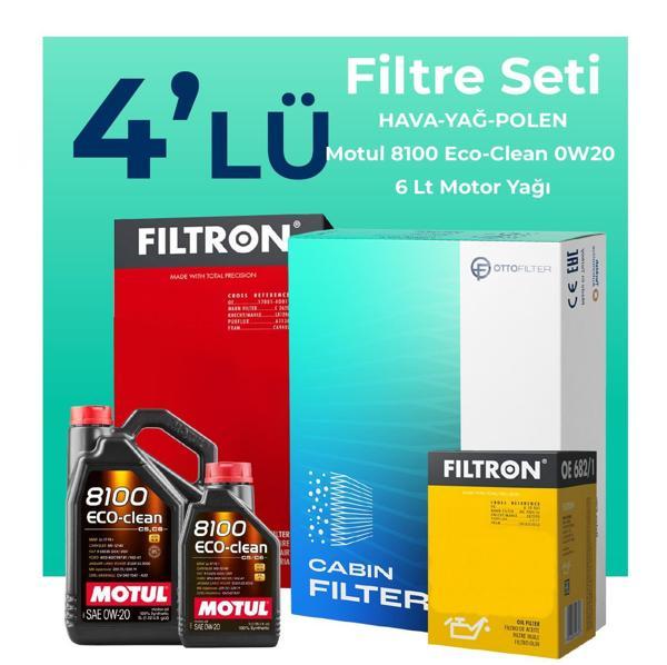 Filtron Volvo XC60 2.0 Dizel B4 Filtre Bakım Seti Motul Motor Yağlı (2019-2024) 4 Lü - Image 1