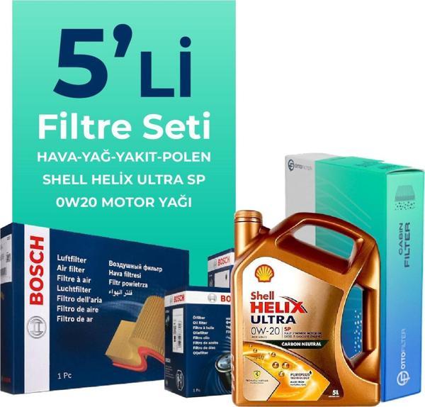BOSCH Alfa Romeo Tonale 1.6 Dizel Filtre Bakım Seti Shell Motor Yağlı (2022-2024) 5 Li - Image 1