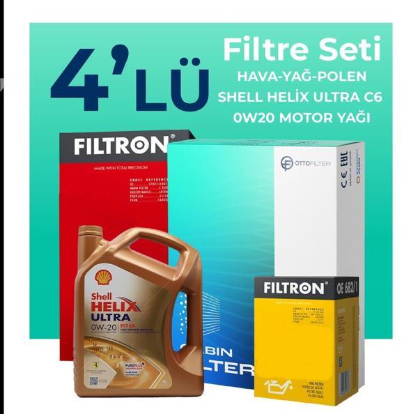 Filtron Nissan Qashqai 1.5 Hybrid Filtre Bakım Seti Shell Motor Yağlı (2022-2025) 4 Lü - Image 1