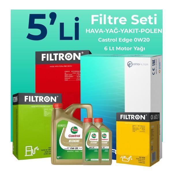 Filtron Mercedes GLC220 Dizel Filtre Bakım Seti Castrol Motor Yağlı (2023-2025) 5 Li - Image 1