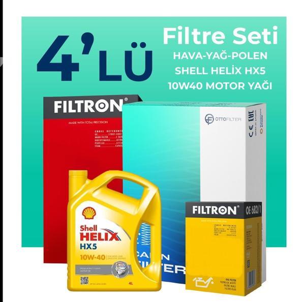 Filtron Fiat Panda 1.2 Benzinli Filtre Bakım Seti Shell Motor Yağlı (2004-2010) 4 Lü - Image 1