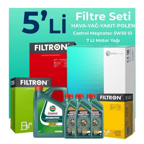 Filtron Fiat Ducato 2.3 Dizel Filtre Bakım Seti Castrol Motor Yağlı (2006-2014) 5 Li - Image 1