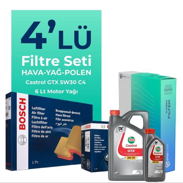 BOSCH Nissan X-Trail 1.6 Dizel Filtre Bakım Seti Castrol Motor Yağlı (2014-2019) 4 Lü - Image 1