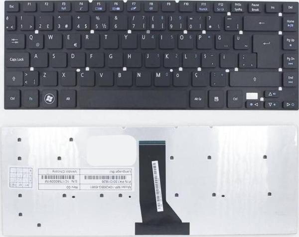 İnfostar Acer Aspire 3830TG Uyumlu Notebook Klavye Tuş Takımı - Siyah - TR - Image 1