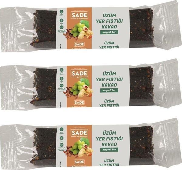 Sade Gurme 3X Üzüm Yer Fıstığı Kakolu Bar - Image 1