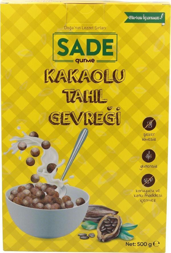 Sade Gurme Glutensiz Kakaolu Tahıl Gevreği 500 Gr. - Image 1