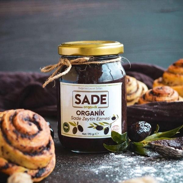 Sade Organik Siyah Zeytin Ezmesi 170 Gr - Image 1