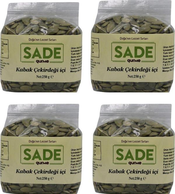 Sade Gurme Sade Kabak Çekirdeği İçi 250 Gr 4 Lü Paket - Image 1