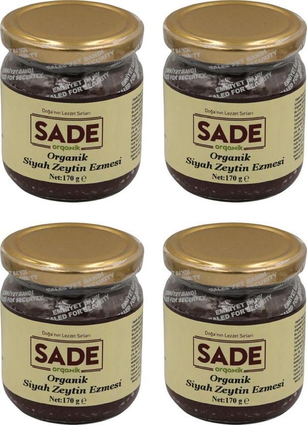 Sade Organik Siyah Zeytin Ezmesi 170 Gr 4'Lü Paket (4X170Gr) - Image 1