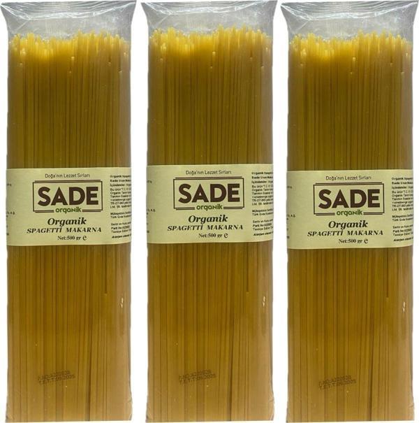 Sade Organik Spagetti Makarna 500 Gr 3 Lü Paket - Image 1