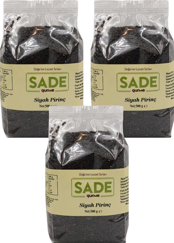 Sade Gurme Siyah Pirinç 500 Gr 3 Lü - Image 1