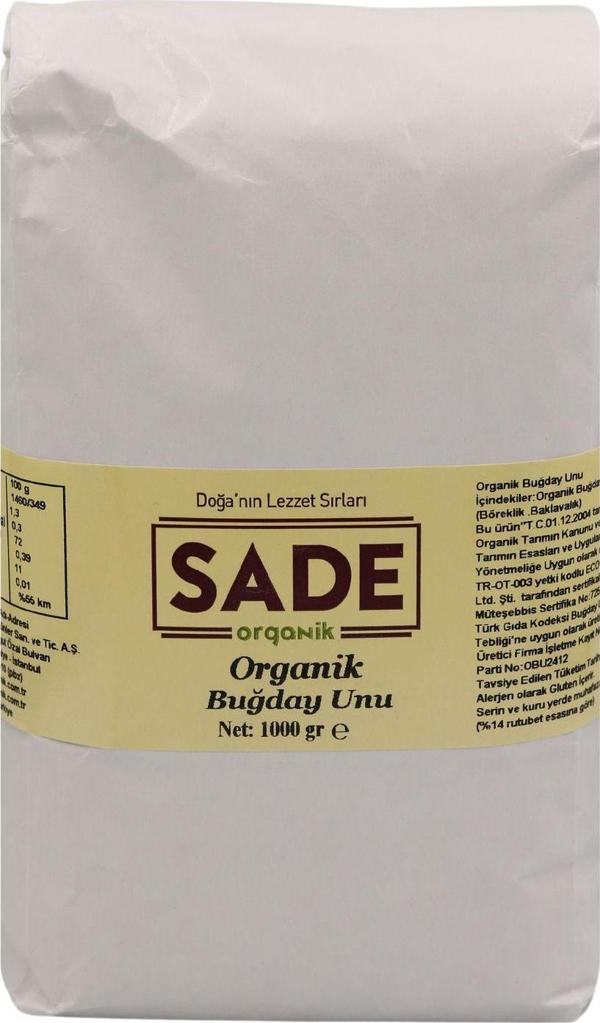 Sade Organik Beyaz Un 1000 Gr - Image 1
