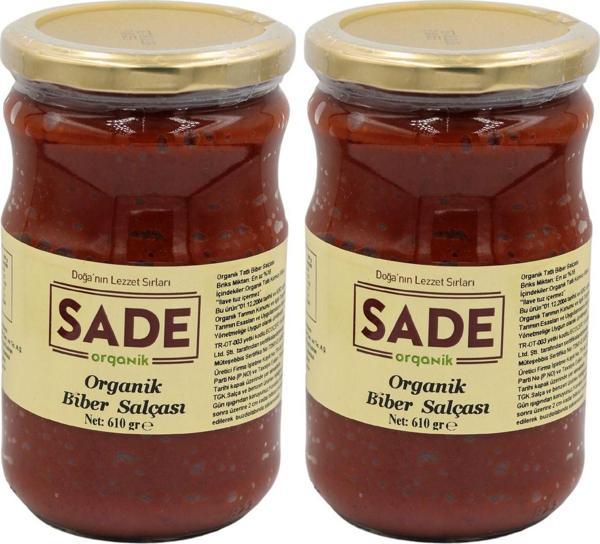 Sade Organik Biber Salçası 610 Gr 2 ' Li Paket - Image 1
