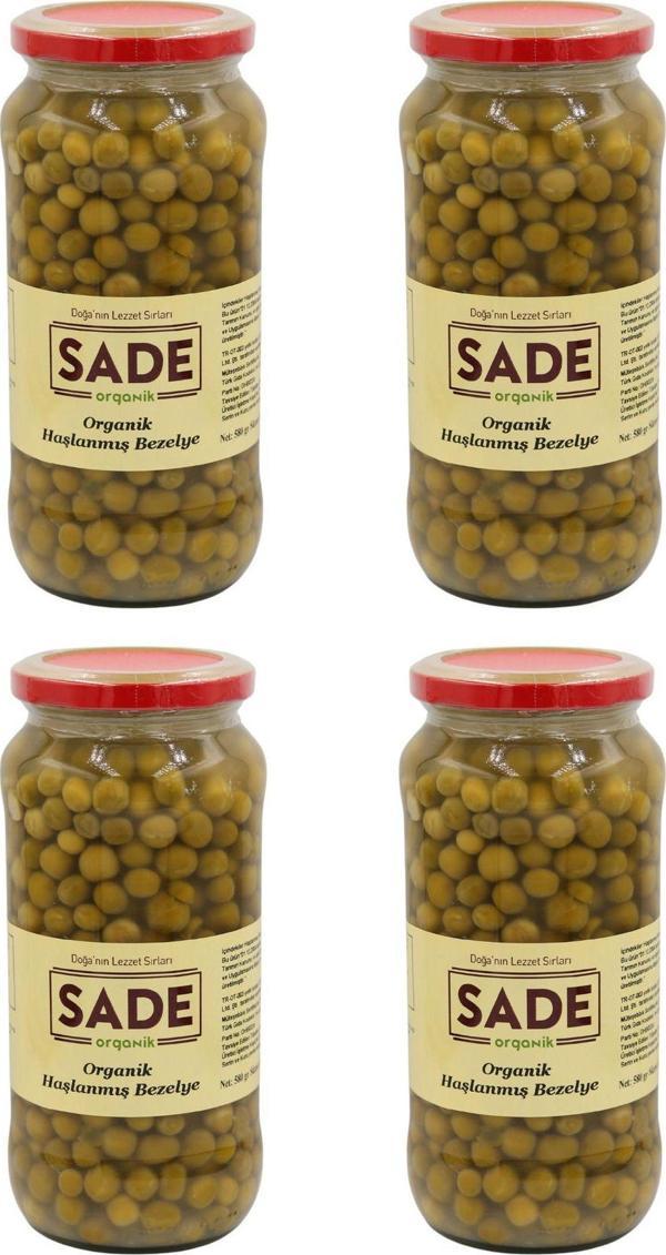 Sade Organik Haşlanmış Bezelye 400 Gr 4'Lü Paket - Image 1