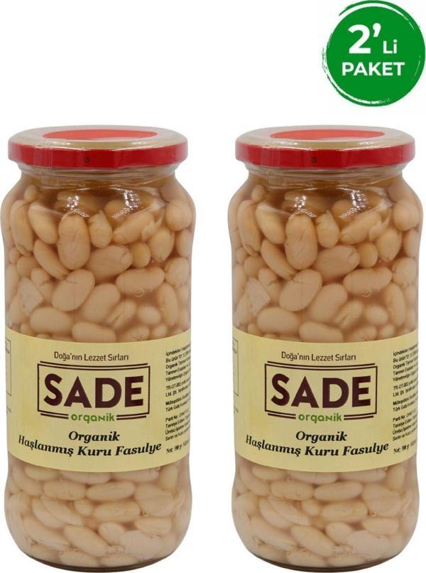 Sade Organik Haşlanmış Kuru Fasulye 400 Gr 2Li Paket - Image 1