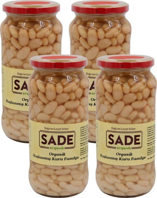 Sade Organik Haşlanmış Kuru Fasulye 400 Gr 4'Lü Paket - Image 1