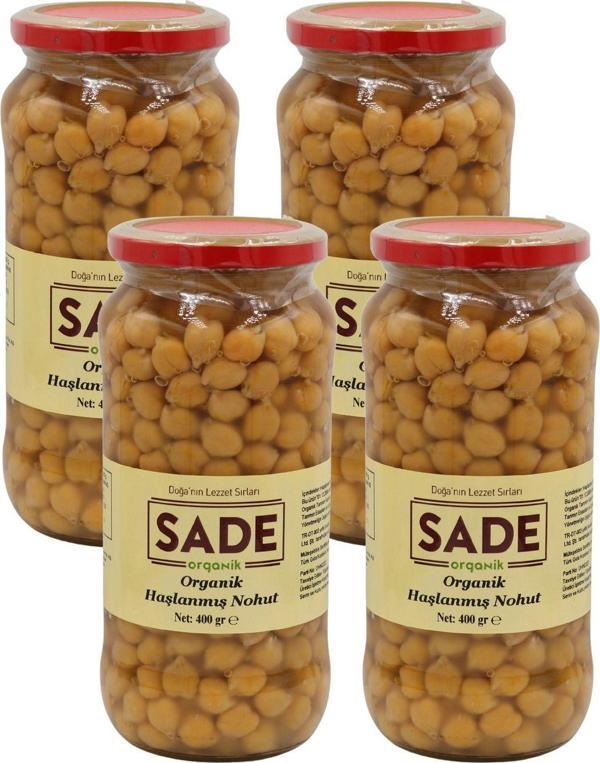 Sade Organik Haşlanmış Nohut Konserve 580Cc 4'Lü Paket - Image 1