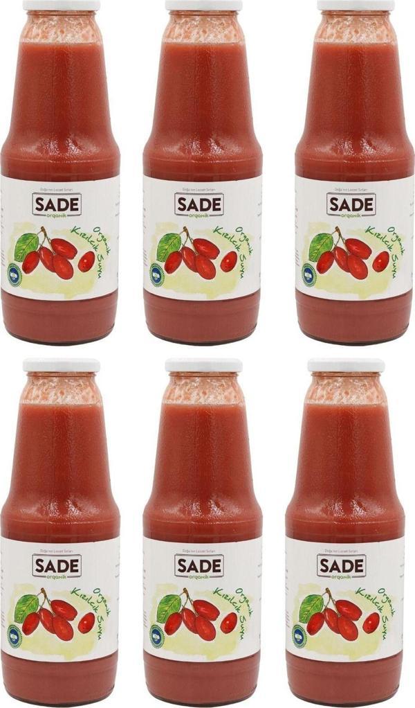 Sade Organik Kızılcık Suyu 1000Ml 6'Lı - Image 1