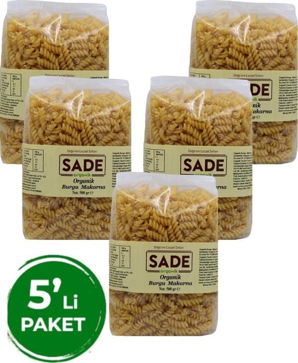 Sade Organik Organik Burgu Makarna 500 Gr 5'Li - Image 1