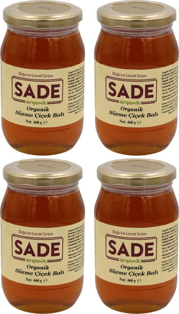 Sade Organik Organik Süzme Çiçek Balı 460 Gr 4'Lü Paket - Image 1