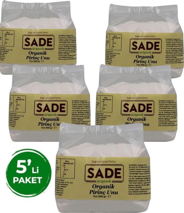 Sade Organik Pirinç Unu 5X500 Gr - Image 1