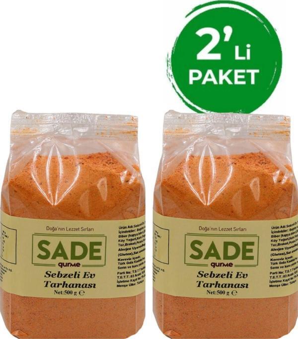 Sade Organik Sade Gurme Sebzeli Ev Tarhanası 500 Gr 2'Li Paket (2X500Gr) - Image 1